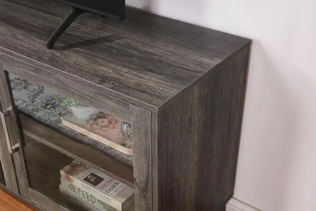 Alt view image 6 of 6 - Summit 70"W Gray Walnut Finish TV Stand Console with Fireplace and Heater