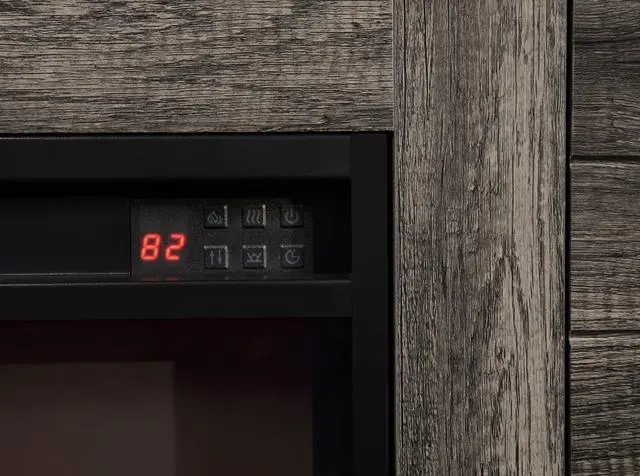 Alt view image 4 of 4 - Lucifer 70"W Gray Walnut Finish TV Stand Console with Fireplace and Heater