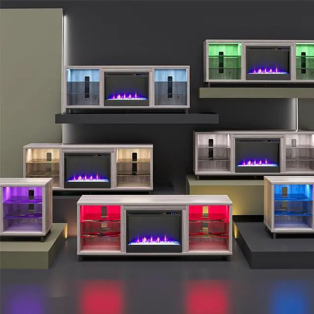 Alt view image 7 of 7 - Lumina Deluxe Fireplace TV Stand for TVs up to 70"