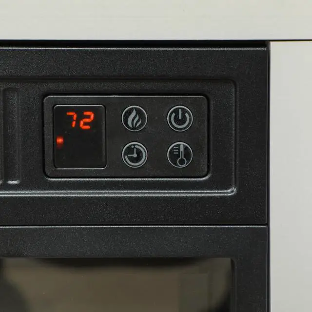 Alt view image 2 of 7 - HOMCOM 27" Electric Fireplace with Mantel Surround, 1400W Replaceable Fireplace Insert Heater with Realistic Log and Flame Effect, Remote Control, Freestanding Fireplace Heater for Living Room, White