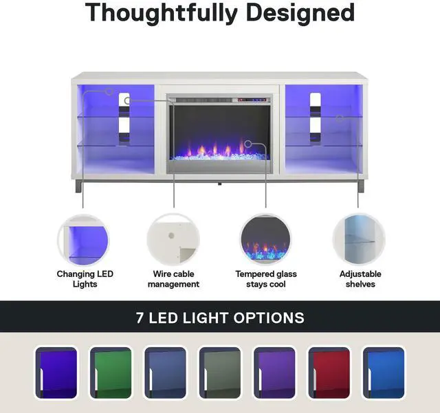 Alt view image 5 of 7 - Lumina Fireplace TV Stand for TVs up to 70"