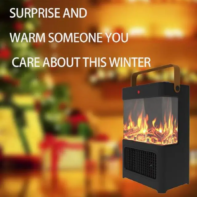 Alt view image 7 of 7 - Electric Fireplace Heater for Indoor Use, 1500W Space Heater Fireplace with 3D LED Flame, Double Safety Protection, Portable Fireplace Heater for Home Office Christmas Decoration