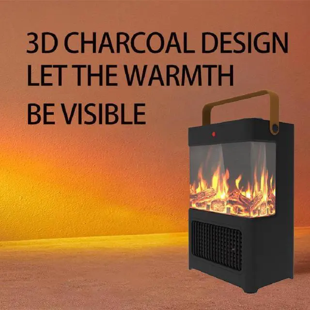 Alt view image 3 of 7 - Electric Fireplace Heater for Indoor Use, 1500W Space Heater Fireplace with 3D LED Flame, Double Safety Protection, Portable Fireplace Heater for Home Office Christmas Decoration