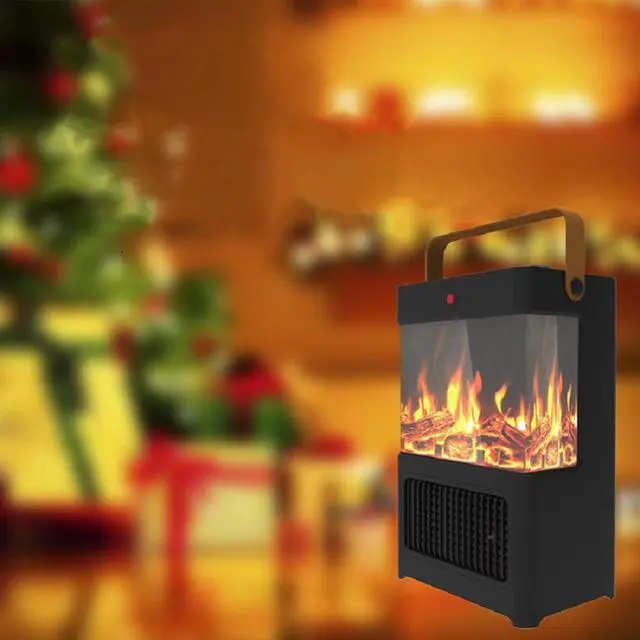Alt view image 2 of 7 - Electric Fireplace Heater for Indoor Use, 1500W Space Heater Fireplace with 3D LED Flame, Double Safety Protection, Portable Fireplace Heater for Home Office Christmas Decoration