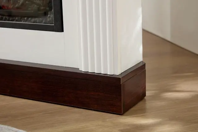 Alt view image 6 of 7 - Farmhouse style fireplace TV stand for living room or bedroom to store CDs, remotes and other media or gaming devices. Creates the perfect ambiance, and it's a great way to display your favorite decor