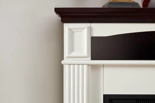 Alt view image 4 of 7 - Farmhouse style fireplace TV stand for living room or bedroom to store CDs, remotes and other media or gaming devices. Creates the perfect ambiance, and it's a great way to display your favorite decor