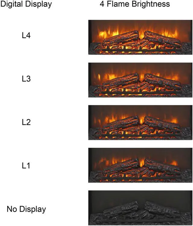Alt view image 6 of 7 - 23 inch electric fireplace insert, ultra thin heater with log set & realistic flame, remote control with timer, overheating protection