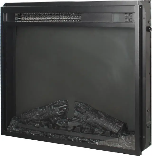 Alt view image 3 of 7 - 23 inch electric fireplace insert, ultra thin heater with log set & realistic flame, remote control with timer, overheating protection