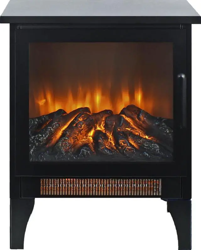 Alt view image 3 of 7 - 17 inch Freestanding Electric Fireplace Stove heater with 3D Flame effect