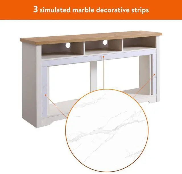 Alt view image 4 of 6 - 60 inch Fireplace TV Stand for TVs up to 70",with 50"smart Electric Fireplace,white