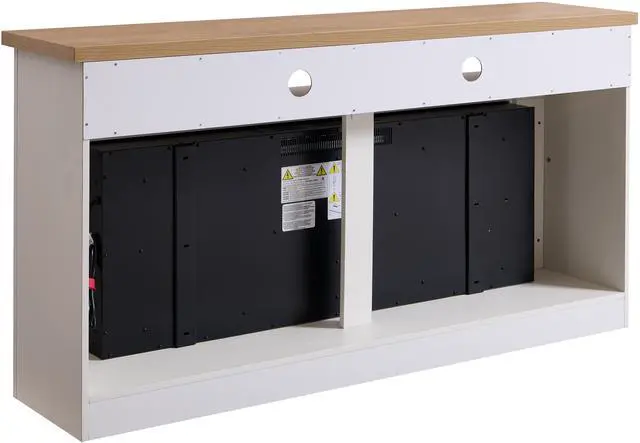 Alt view image 5 of 6 - 60 inch Fireplace TV Stand for TVs up to 70",with 50"smart Electric Fireplace,white
