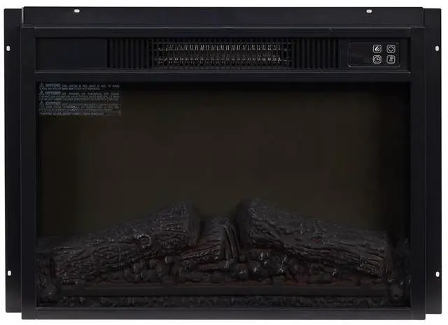Alt view image 4 of 7 - Electric Fireplace Insert 23" 1400W 120V ,Equipped with remote control, ultra thin heater with log set & realistic flame - BLACK