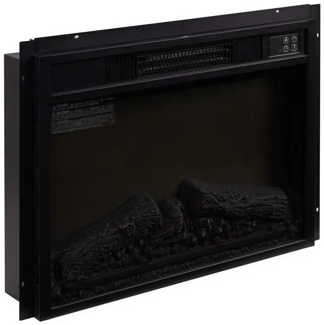 Alt view image 5 of 7 - Electric Fireplace Insert 23" 1400W 120V ,Equipped with remote control, ultra thin heater with log set & realistic flame - BLACK