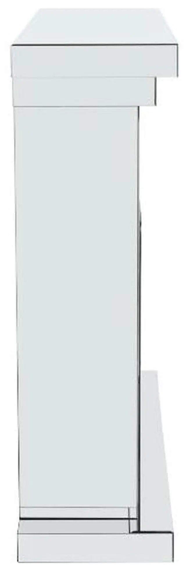 Alt view image 5 of 6 - 10 inches wide X 10 inches deep X 32 inches high English inch acrylic diamond mirror wall furnace frame with two side pillars, independent fireplace frame with built-in filling material: acrylic high