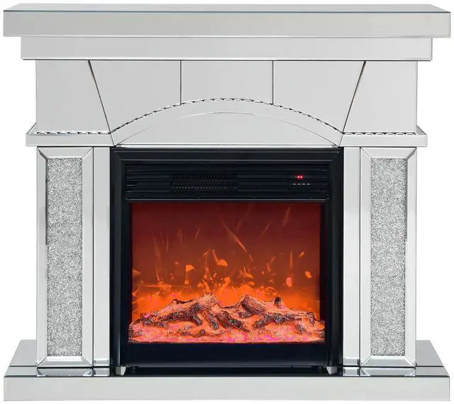 Alt view image 4 of 7 - W 46" X D 12.5" X H 41" Dome door acrylic mirror fireplace cabinet, TV fireplace cabinet