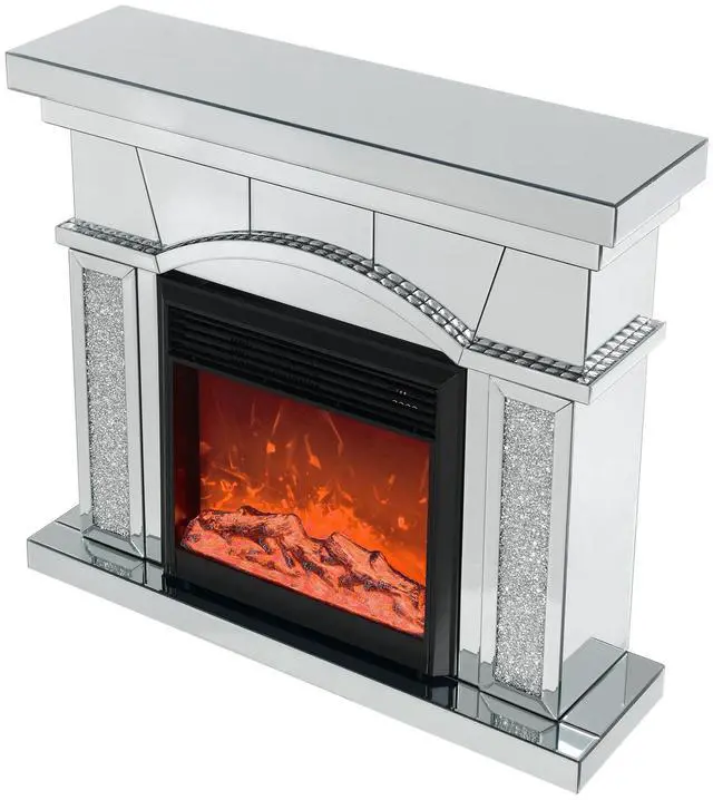Alt view image 6 of 7 - W 46" X D 12.5" X H 41" Dome door acrylic mirror fireplace cabinet, TV fireplace cabinet
