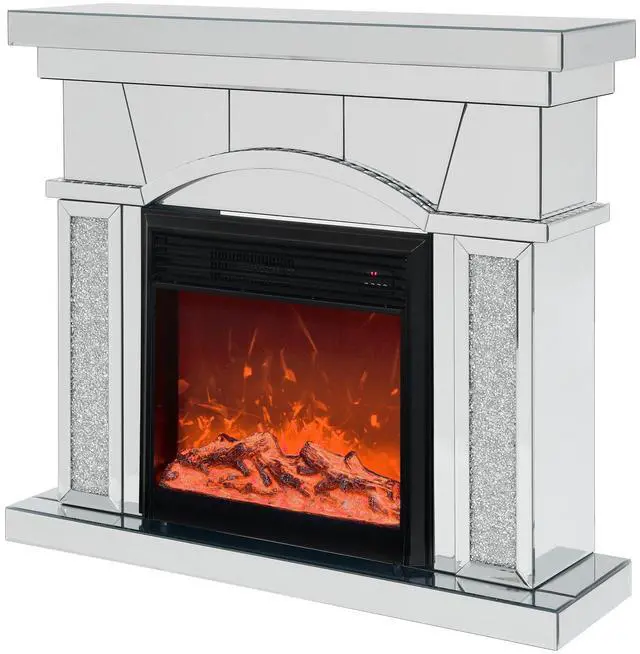 Alt view image 5 of 7 - W 46" X D 12.5" X H 41" Dome door acrylic mirror fireplace cabinet, TV fireplace cabinet