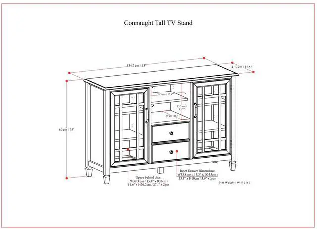 Alt view image 3 of 6 - Connaught Tall TV Stand