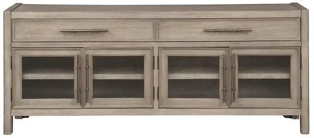 Alt view image 2 of 5 - 65 inch TV Stand Console, No Assembly Required, White Oak Finish