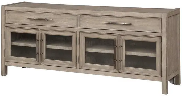 Alt view image 3 of 5 - 65 inch TV Stand Console, No Assembly Required, White Oak Finish