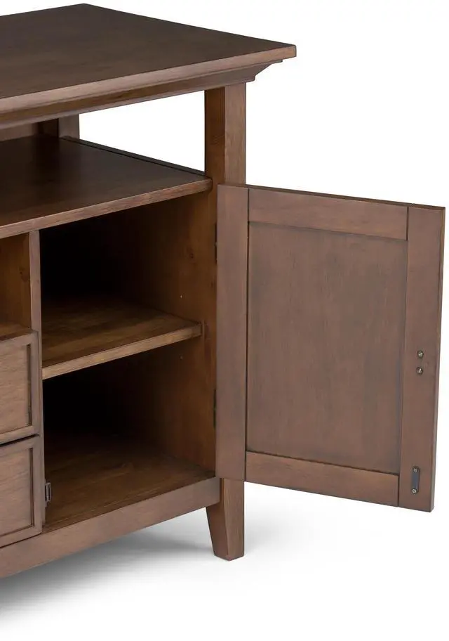 Alt view image 2 of 7 - Redmond - Tall TV Media Stand - Rustic Natural Aged Brown