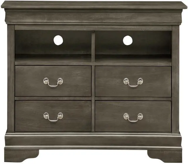 Alt view image 3 of 6 - Louis Phillipe G3105-TV Media Chest , Gray