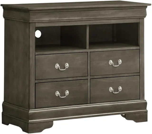 Alt view image 4 of 6 - Louis Phillipe G3105-TV Media Chest , Gray