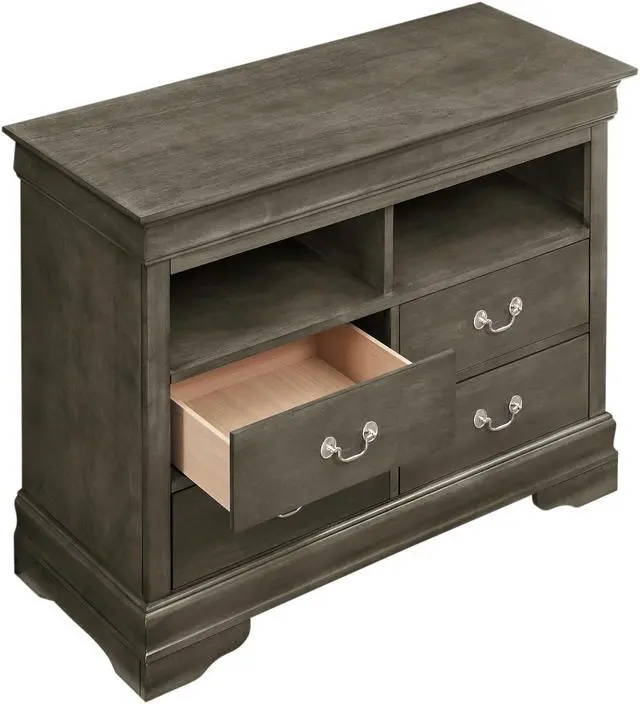 Alt view image 6 of 6 - Louis Phillipe G3105-TV Media Chest , Gray