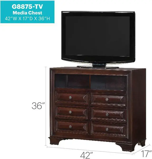 Alt view image 3 of 6 - LaVita G8875-TV TV Media Chest , Cappuccino