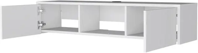 Alt view image 4 of 6 - White 2-Door Floating TV Stand