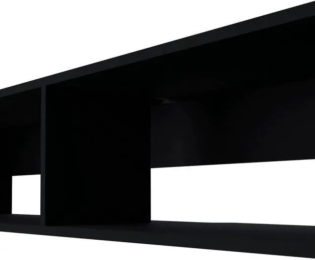 Alt view image 4 of 5 - Black 2-Shelf Central Floating Media Rack