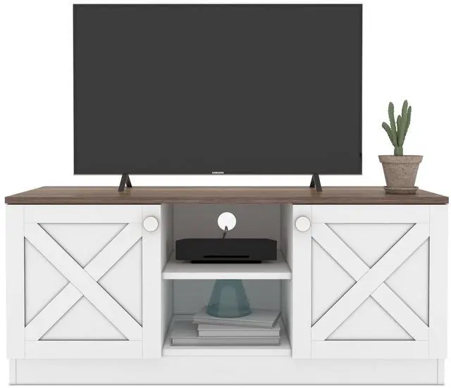 Alt view image 3 of 6 - Costal Wood Base 2 Cupboards Vintage TV Stand