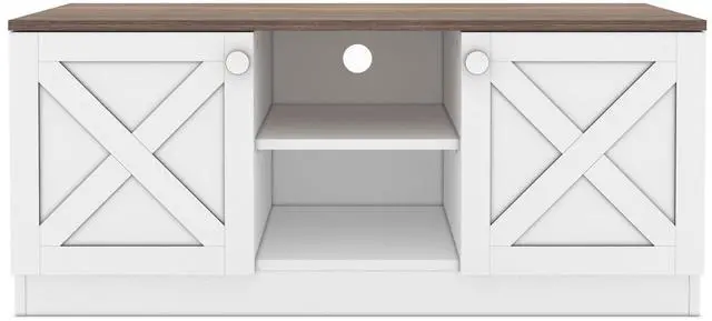Alt view image 5 of 6 - Costal Wood Base 2 Cupboards Vintage TV Stand