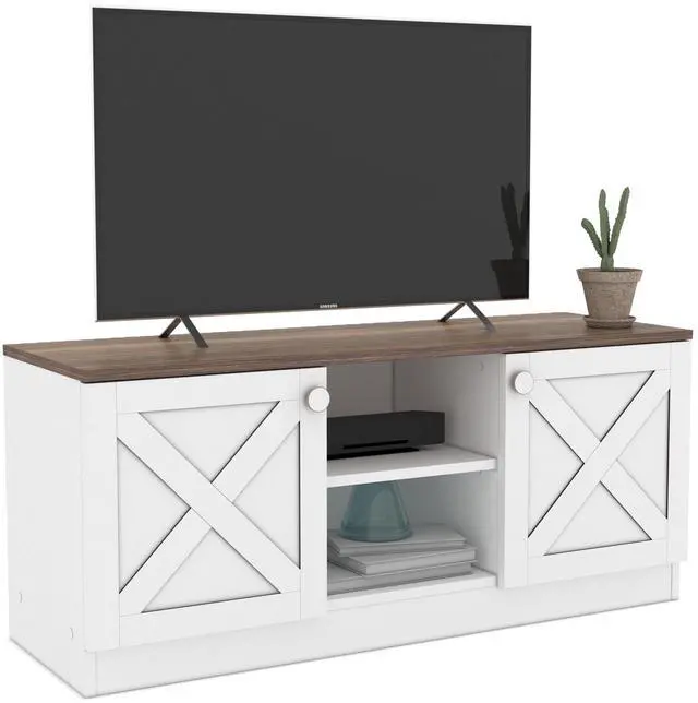 Alt view image 4 of 6 - Costal Wood Base 2 Cupboards Vintage TV Stand