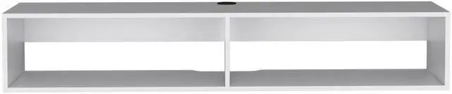 Alt view image 5 of 7 - Warrior 59" Floating Tv Stand with Two open shelves, media compartments and cable management White