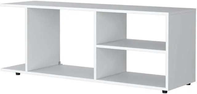 Alt view image 2 of 7 - Tubac TV Rack in Melamine with Open Storage, White