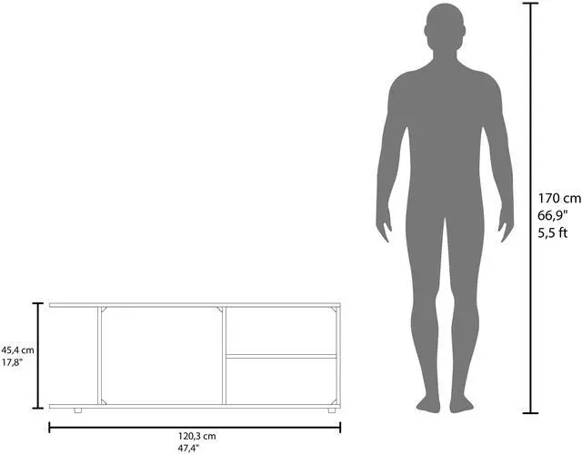 Alt view image 5 of 7 - Tubac TV Rack in Melamine with Open Storage, White