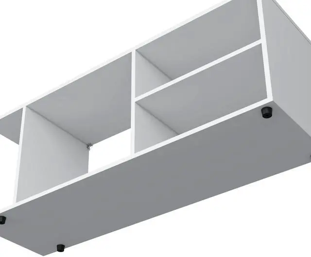 Alt view image 7 of 7 - Tubac TV Rack in Melamine with Open Storage, White