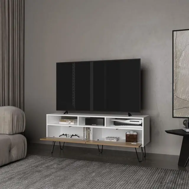 Alt view image 5 of 5 - Glenns Ferry Tv Stand, Living Room,  White/Macadamia