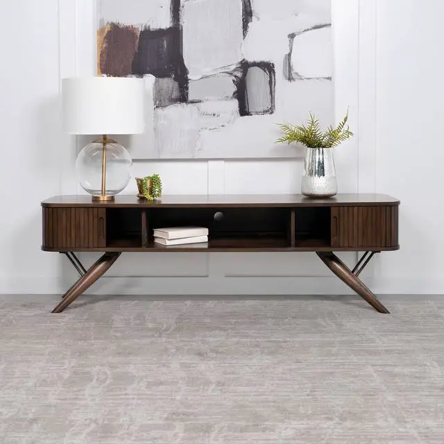 Main image of Stewart Walnut TV Stand with Sliding Door