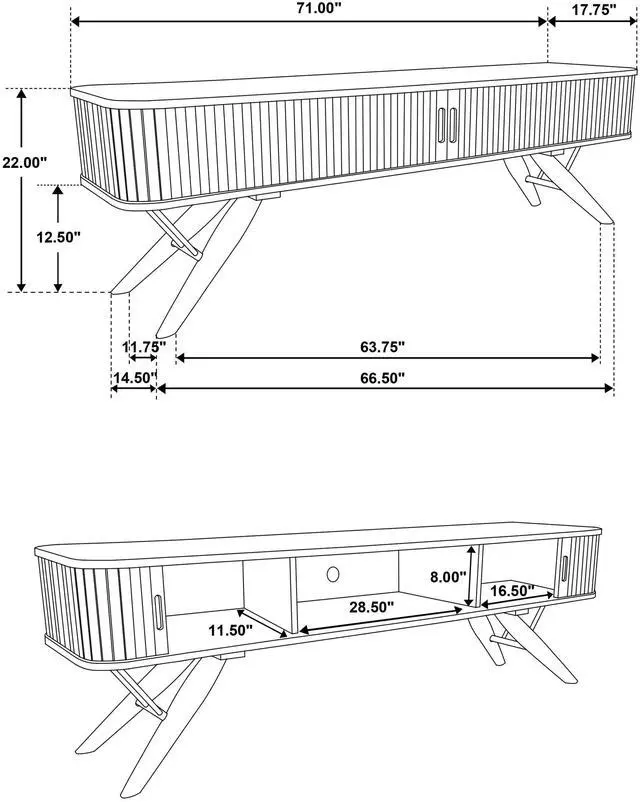Alt view image 7 of 7 - Stewart Walnut TV Stand with Sliding Door