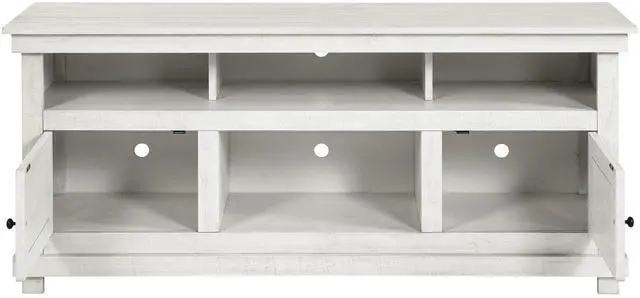 Alt view image 4 of 7 - Castleton Distressed White 60-inch TV Stand Media Console