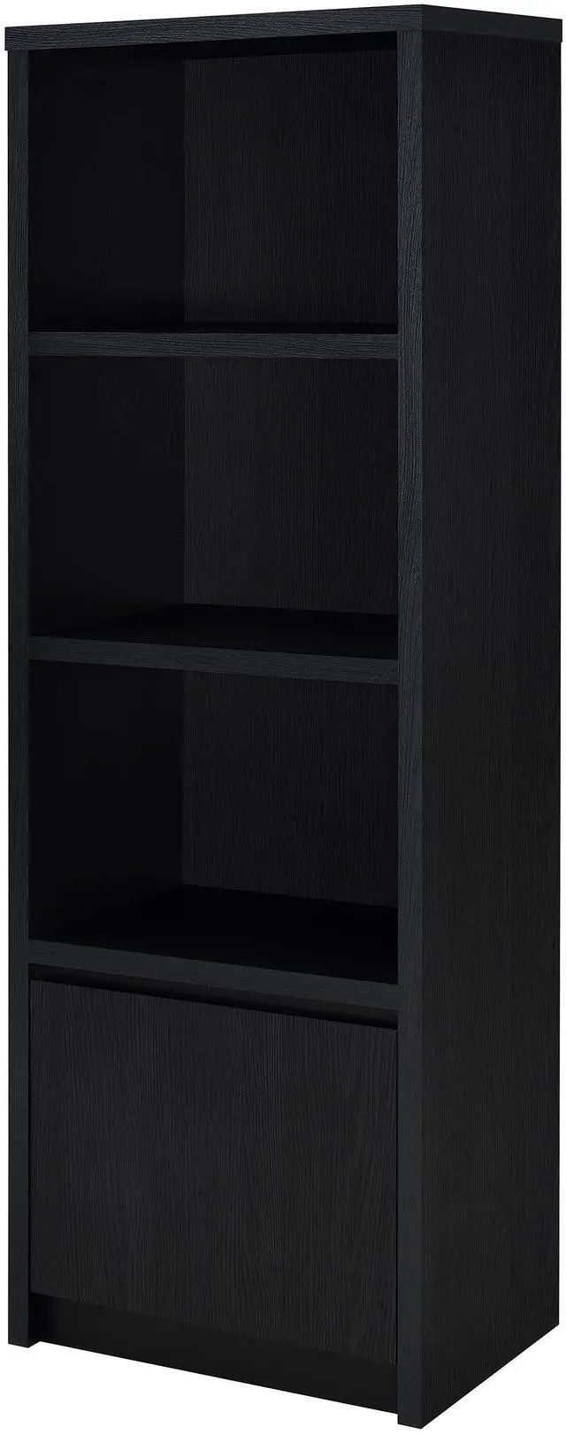 Alt view image 3 of 7 - Sloat Black 3-shelf Media Tower Entertainment Pier