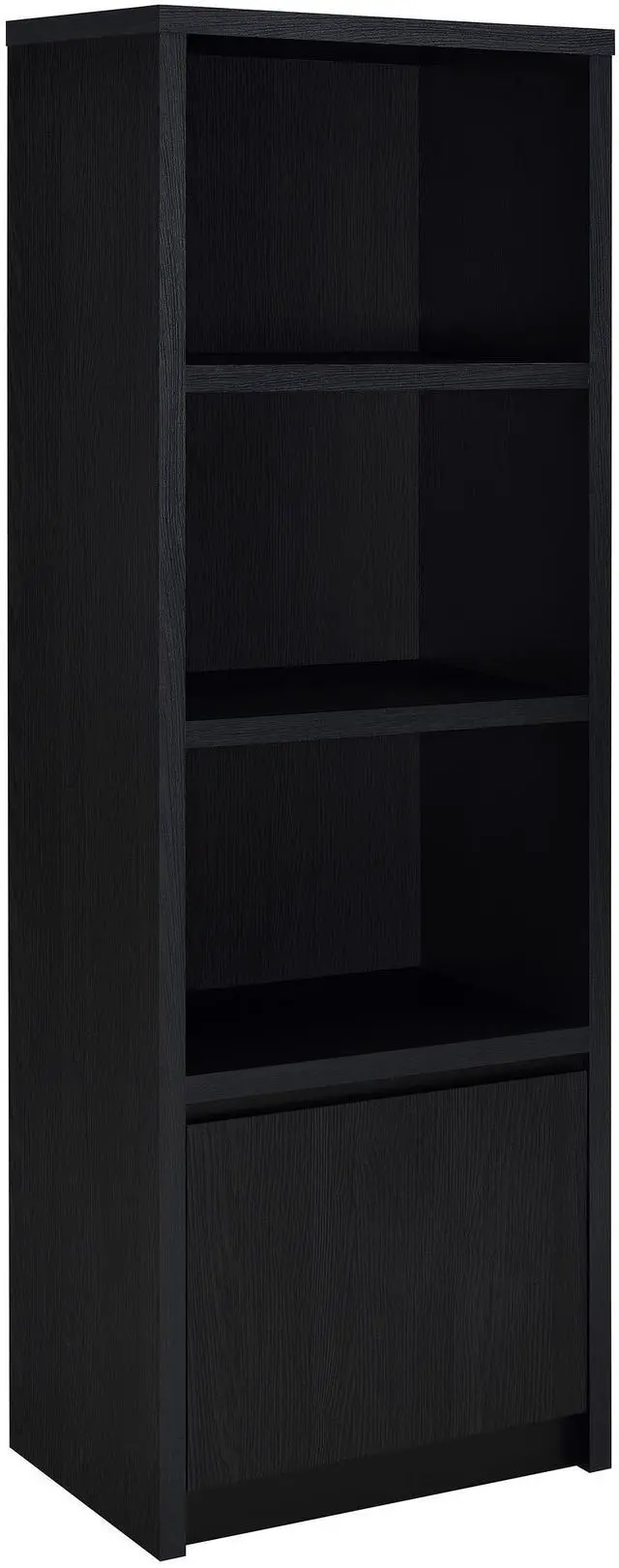 Alt view image 2 of 7 - Sloat Black 3-shelf Media Tower Entertainment Pier