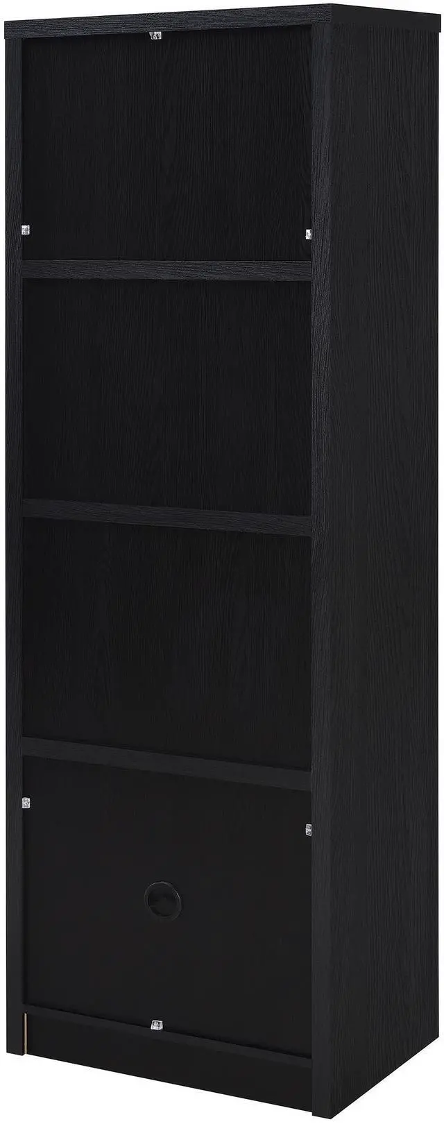 Alt view image 5 of 7 - Sloat Black 3-shelf Media Tower Entertainment Pier