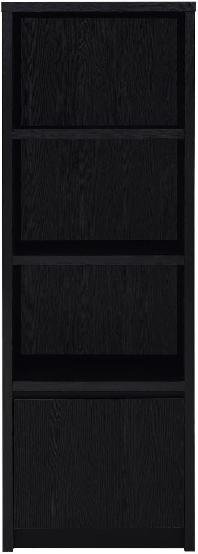 Alt view image 4 of 7 - Sloat Black 3-shelf Media Tower Entertainment Pier