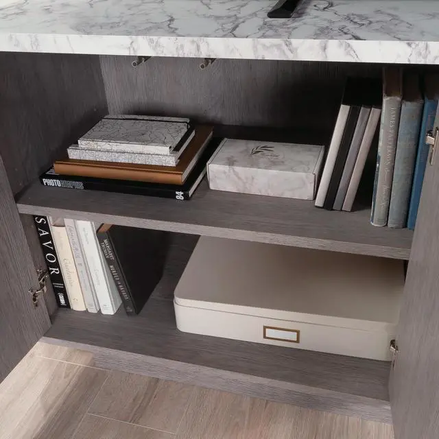 Alt view image 2 of 7 - Credenza, For TVs up to 65", Brown finish