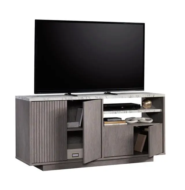 Alt view image 4 of 7 - Credenza, For TVs up to 65", Brown finish