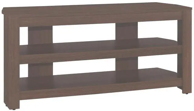 Alt view image 2 of 5 - Tv Stand, 42 Inch, Console, Media Entertainment Center, Storage Shelves, Living Room, Bedroom, Brown Laminate, Contemporary, Modern