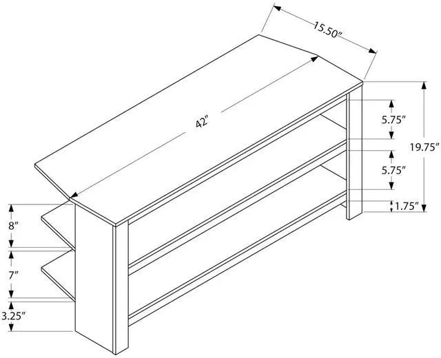 Alt view image 4 of 5 - Tv Stand, 42 Inch, Console, Media Entertainment Center, Storage Shelves, Living Room, Bedroom, Brown Laminate, Contemporary, Modern